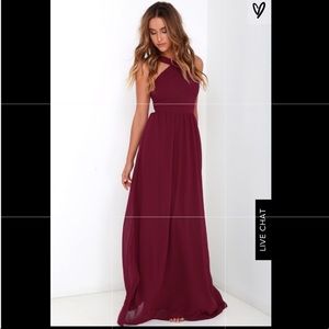 AIR OF ROMANCE BURGUNDY MAXI DRESS